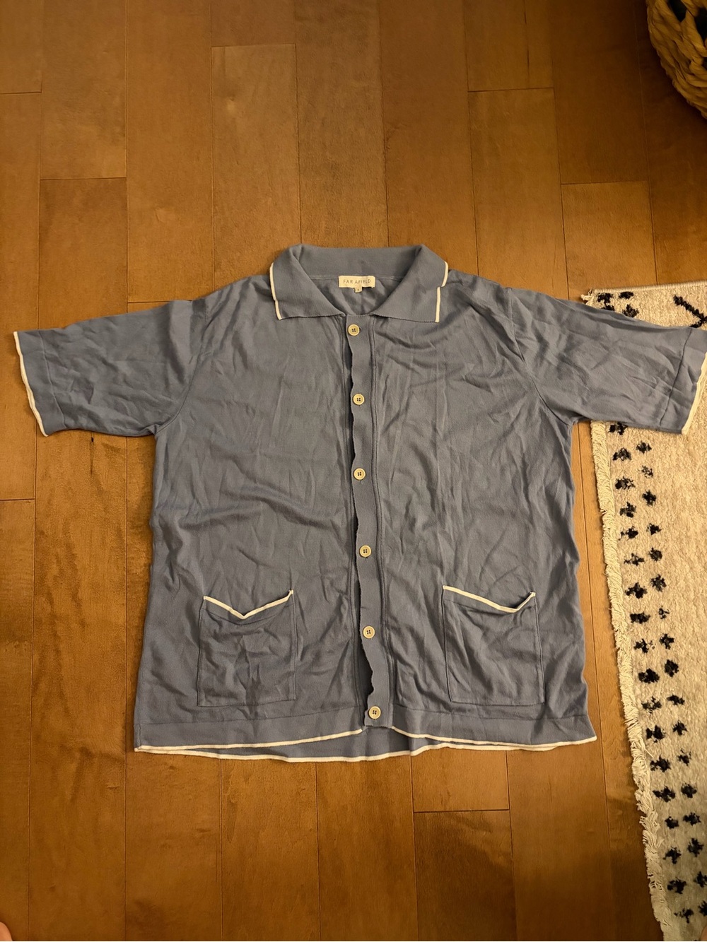 Far Afield Velzy Cabana Polo Cardigan / Knit Shirt (Size 5)